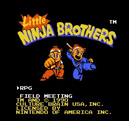 Little Ninja Brothers (USA) Title Screen